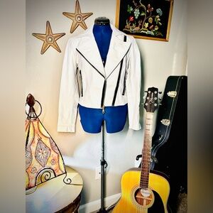 Wilson’s Leather Maxima White Moto Jacket